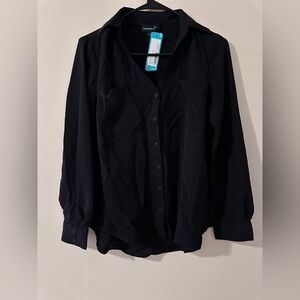 NWT STITCH FIX Black Button-Up Blouse